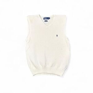 Cream Polo Ralph Lauren 100% Cotton Sweater Vest